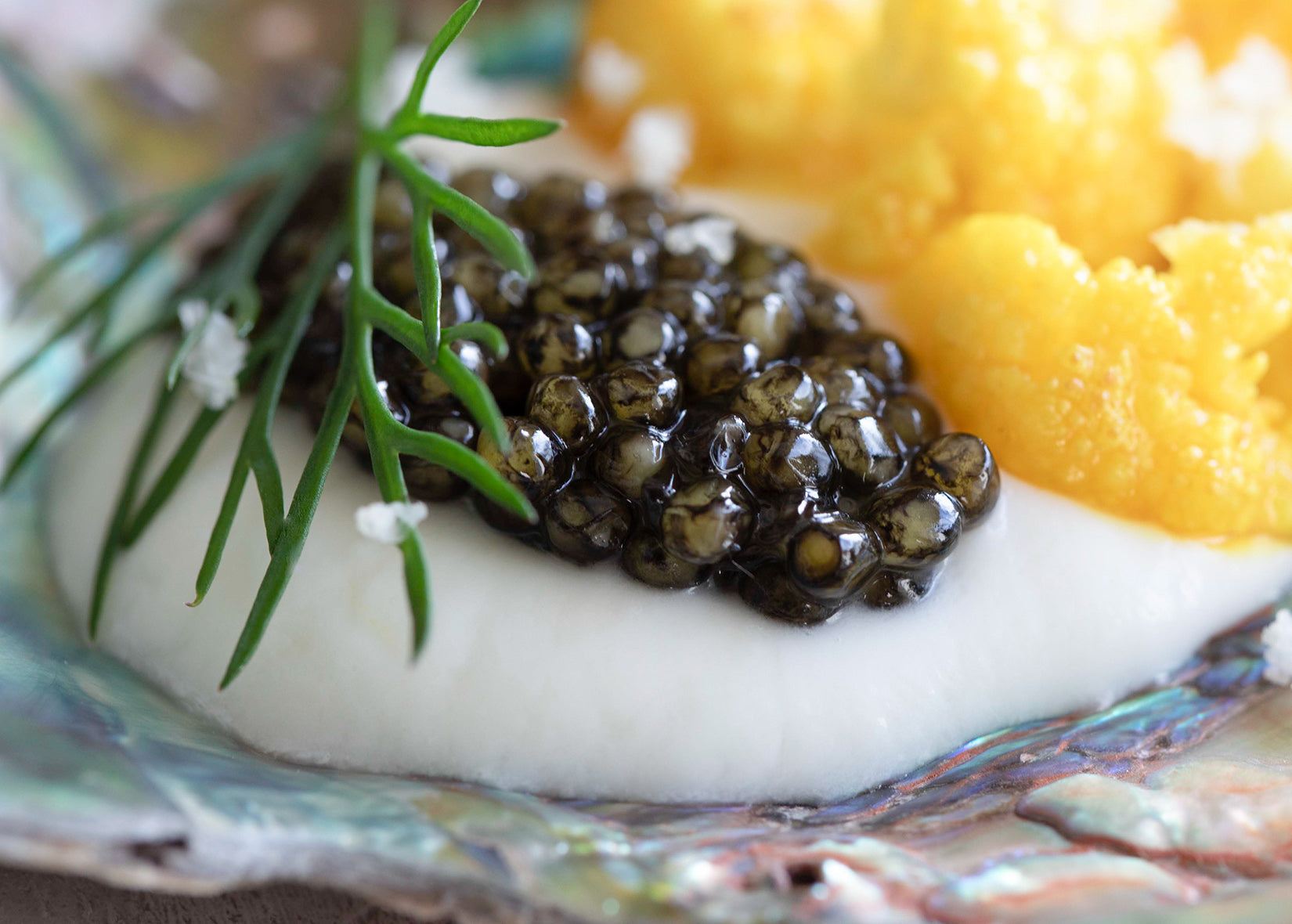 CAVIAR WITH CURRIED CAULIFLOWER