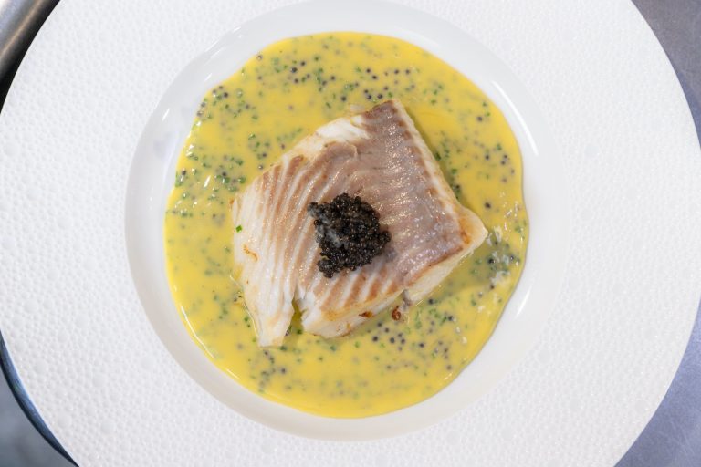 Pan Fried Turbot and Beurre Blanc Caviar Sauce