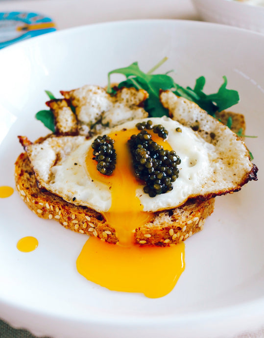 A Fried Egg On Toast & Caviar