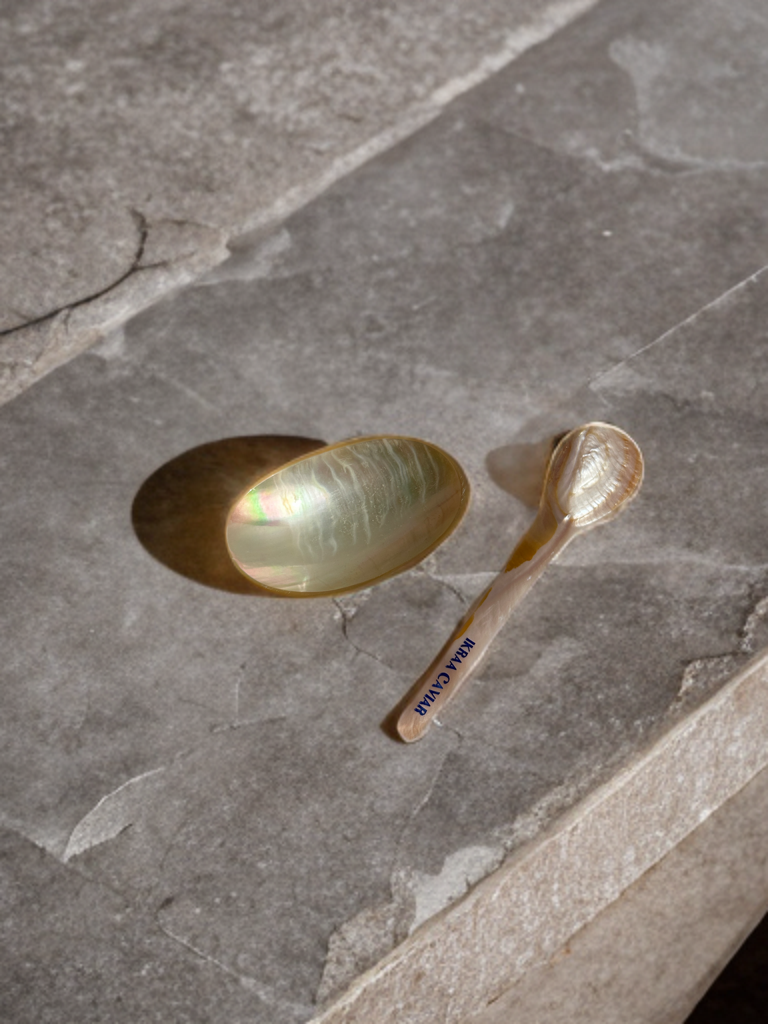 Mini Mother of pearl plate and spoon