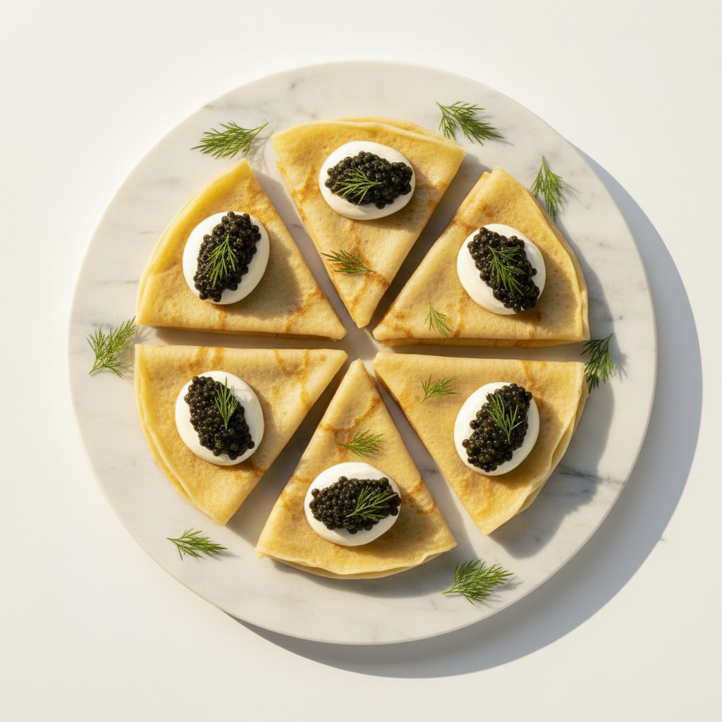 Mini crepes natural rustic plating